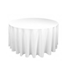 Tablecloth round polyester white d-3m