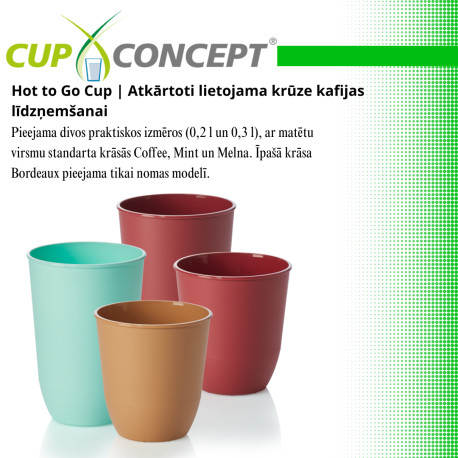 HOT TO GO 0,3 L Krūze PP -CUP CONCEPT (neatvērta,plombēta kaste)