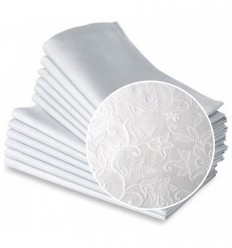 Lily patterned fabric napkin white 45 * 45