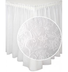 Table skirts with Lily decor white 200 * 73