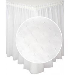 Table skirt with star decor white 200* 73
