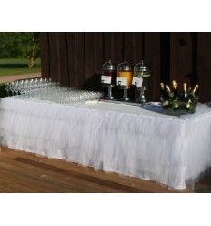 Table skirt with white tulle 1.96 * 0.77m