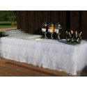 Table skirt with white tulle 1.96 * 0.77m